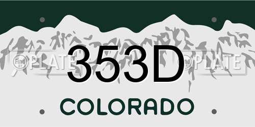 353D Colorado License Plate