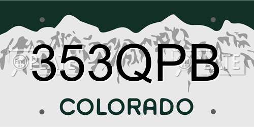 353QPB Colorado License Plate