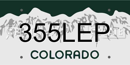 355LEP Colorado License Plate