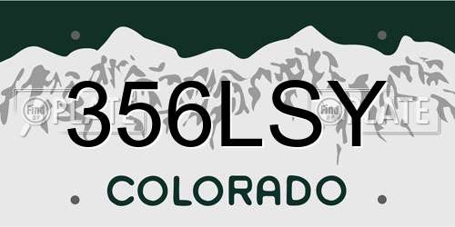356LSY Colorado License Plate