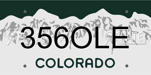 356OLE Colorado License Plate