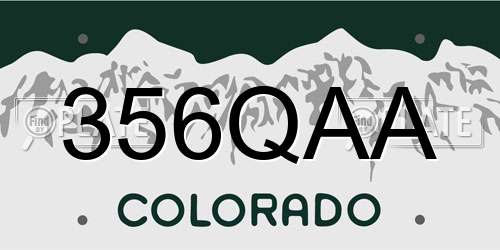 356QAA Colorado License Plate