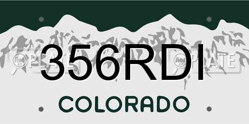 356RDI Colorado License Plate
