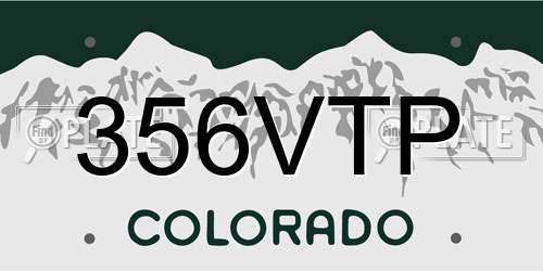 356VTP Colorado License Plate