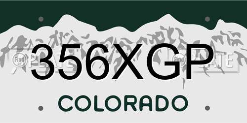 356XGP Colorado License Plate