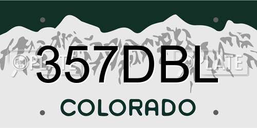 357DBL Colorado License Plate