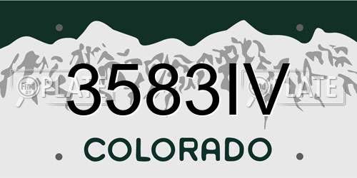 3583IV Colorado License Plate