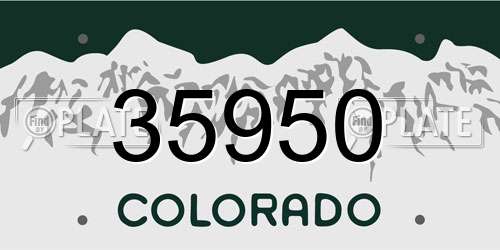 35950 Colorado License Plate