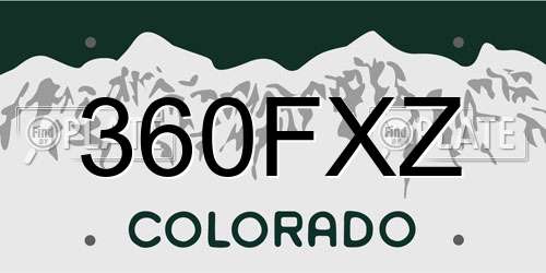 360FXZ Colorado License Plate