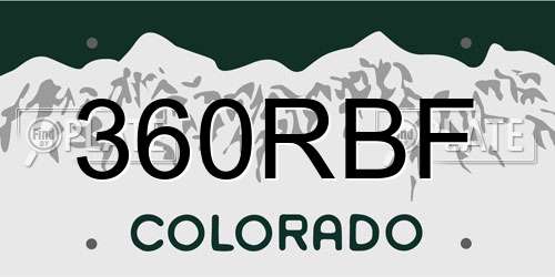 360RBF Colorado License Plate