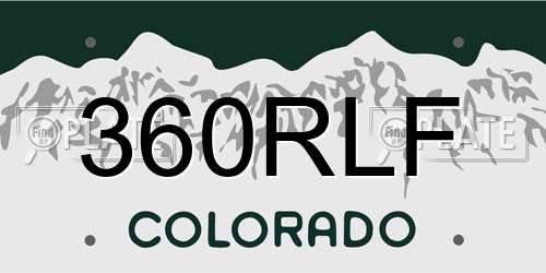 360RLF Colorado License Plate