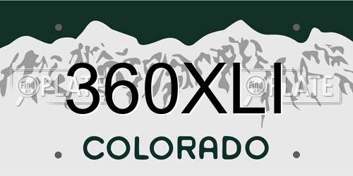 360XLI Colorado License Plate