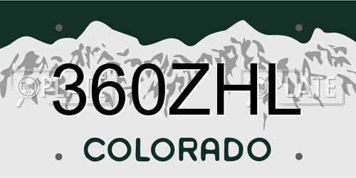 360ZHL Colorado License Plate