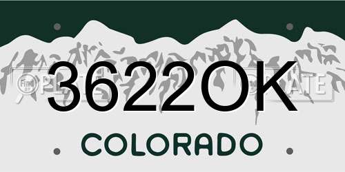 3622OK Colorado License Plate