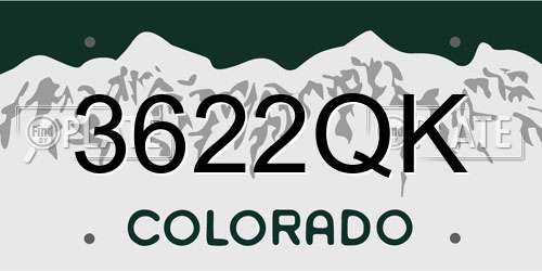 3622QK Colorado License Plate
