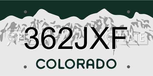 362JXF Colorado License Plate