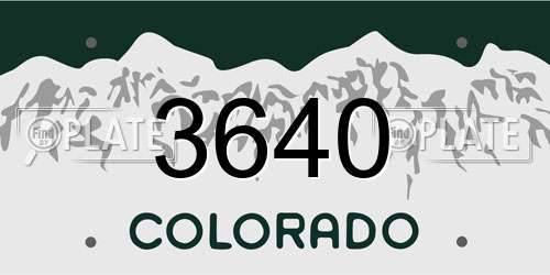 3640 Colorado License Plate