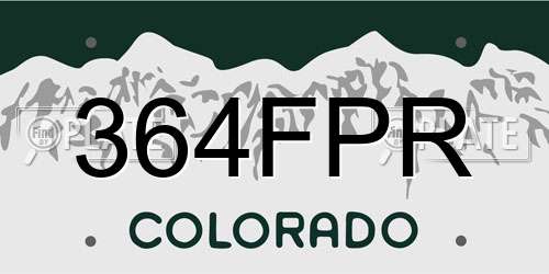 364FPR Colorado License Plate