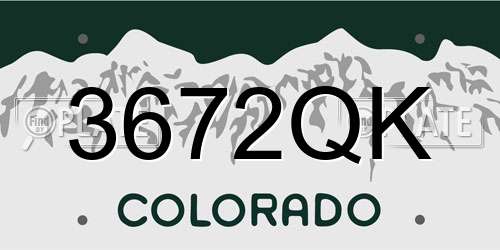 3672QK Colorado License Plate