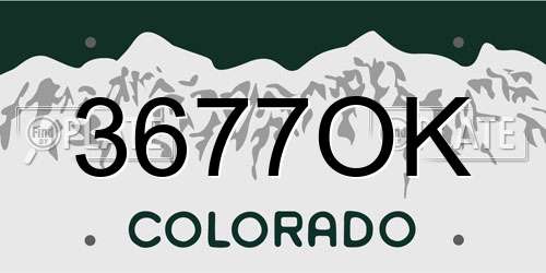 3677OK Colorado License Plate