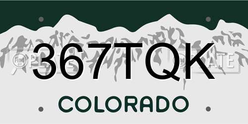 367TQK Colorado License Plate