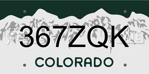 367ZQK Colorado License Plate