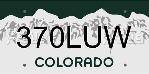 370LUW Colorado License Plate