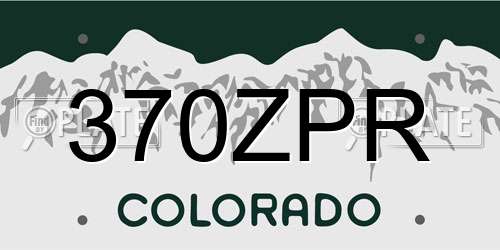 370ZPR Colorado License Plate