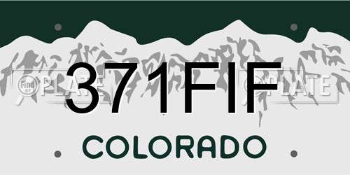 371FIF Colorado License Plate