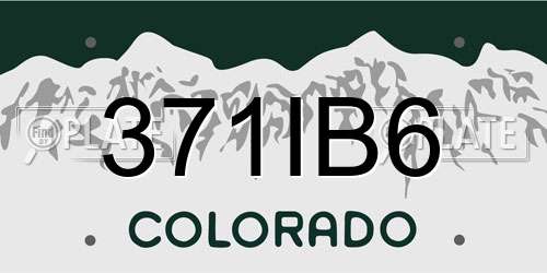 371IB6 Colorado License Plate