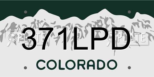 371LPD Colorado License Plate
