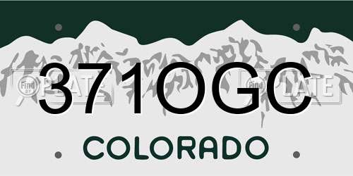 371OGC Colorado License Plate