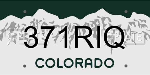 371RIQ Colorado License Plate