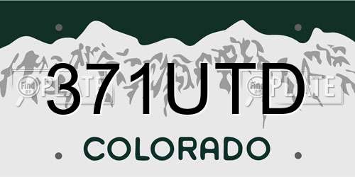371UTD Colorado License Plate