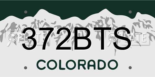 372BTS Colorado License Plate