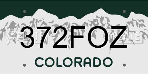 372FOZ Colorado License Plate