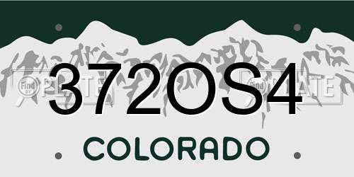 372OS4 Colorado License Plate