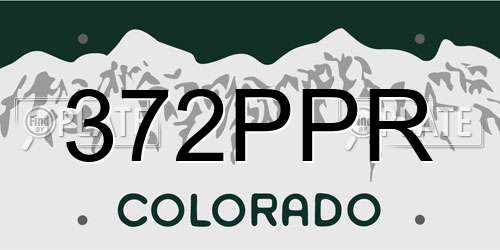 372PPR Colorado License Plate