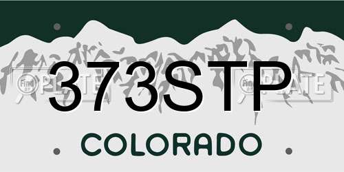 373STP Colorado License Plate