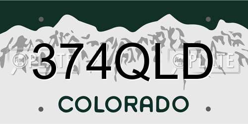 374QLD Colorado License Plate