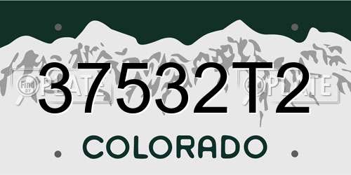 37532T2 Colorado License Plate