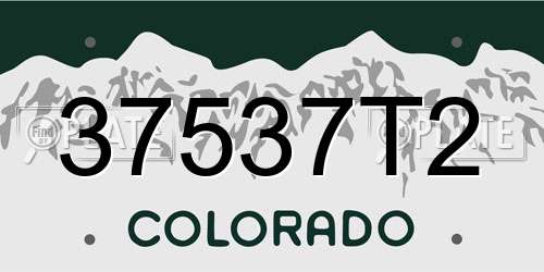37537T2 Colorado License Plate