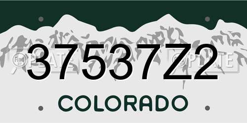 37537Z2 Colorado License Plate