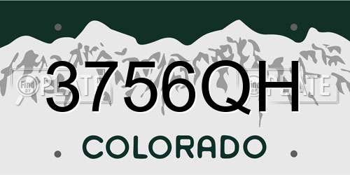 3756QH Colorado License Plate