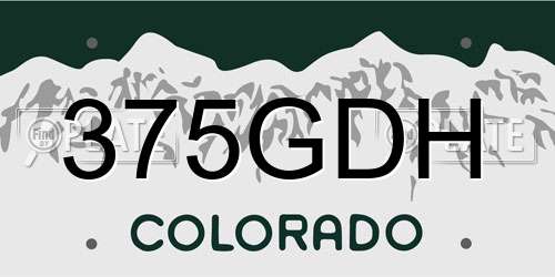 375GDH Colorado License Plate