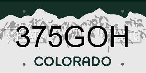 375GOH Colorado License Plate