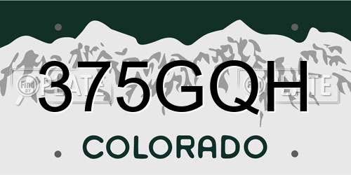 375GQH Colorado License Plate
