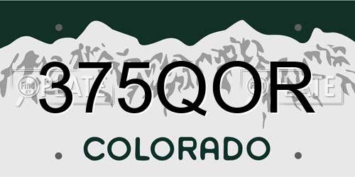 375QOR Colorado License Plate