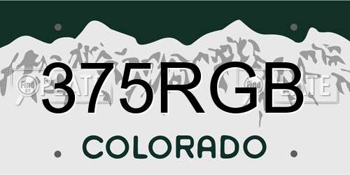 375RGB Colorado License Plate