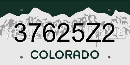 37625Z2 Colorado License Plate